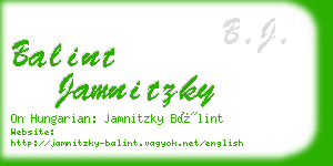 balint jamnitzky business card